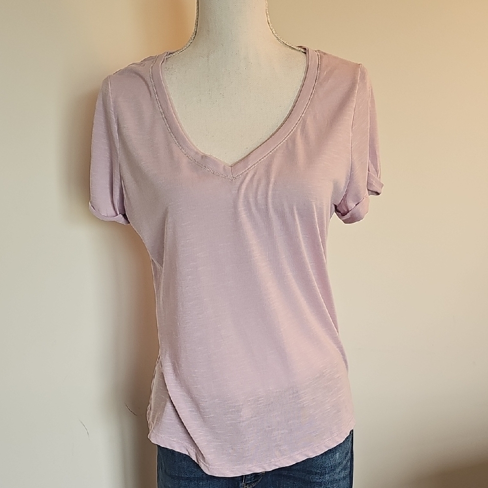 WHBM Women's V-Neck Light Light Purple Top - Picture 1 of 6